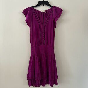 Ramy Brook Lola Ruffle Purple Mini Dress Size XS